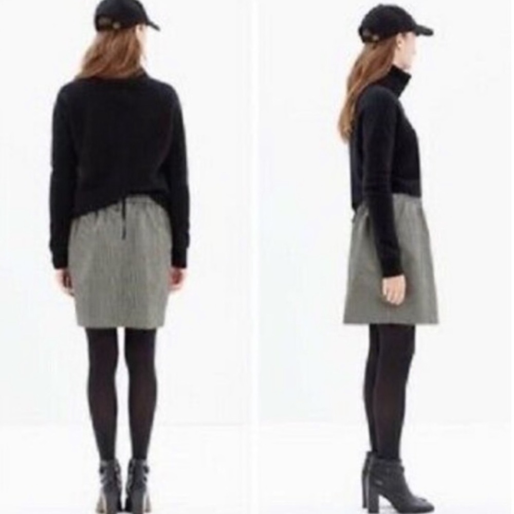 EUC Madewell Black and Gold Jaquard Mini Skirt